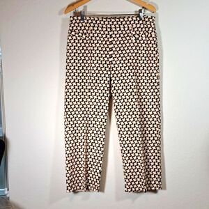 Chico’s Women’s So Slimmng Pants Size M Honeycomb Print Cropped Straight Leg